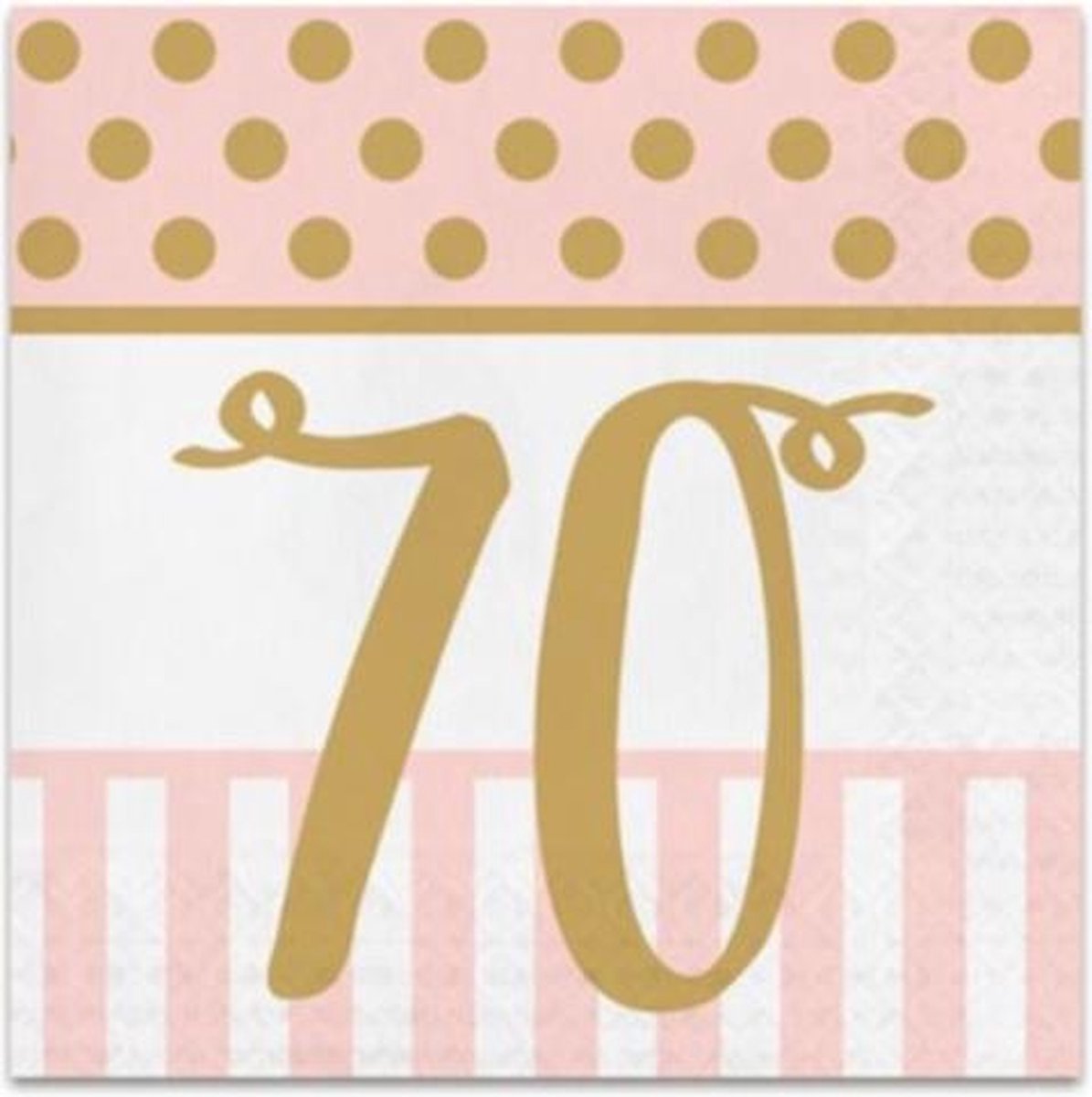 Witbaard Servetten Chic 70 Jaar 33 Cm Roze 20 Stuks