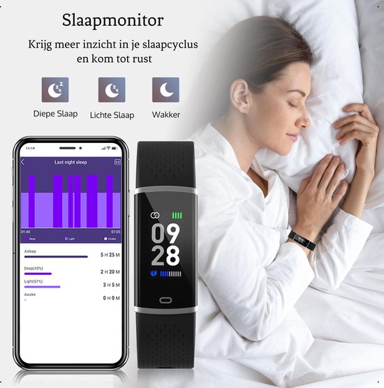 Avalue - Activity Tracker Met Stappenteller En Hartslagmeter - Smartwatch Voor Dames, Heren En Kinderen - Avalue