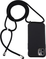 Voor iPhone 11 Pro Max Candy Color TPU beschermhoes met draagkoord (zwart)