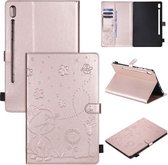 Voor Samsung Galaxy Tab S6 T860 Kat Bee Embossing Patroon Schokbestendig Tafel PC Beschermende Horizontale Flip Leren Case met Houder & Kaartsleuven & Portemonnee & Pen Slot & Wake-up / Slaap