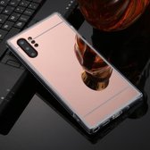 Voor Galaxy Note 10+ TPU + Acryl Luxe Plating Spiegel Telefoon Case Cover (Rose Goud)