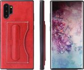 Voor Galaxy Note10 + Fierre Shann volledige dekking lederen beschermhoes met houder en kaartsleuf (rood)