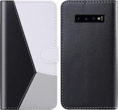 Voor Galaxy S10 5G Tricolor Stitching Horizontale Flip TPU + PU lederen tas met houder & kaartsleuven en portemonnee (zwart)