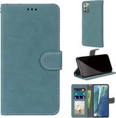 Voor Samsung Galaxy Note20 Retro Frosted Horizontale Flip PU lederen tas met houder & kaartsleuven & portemonnee & fotolijst (blauw)
