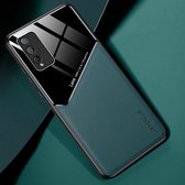 Voor Huawei Honor Play 4T Pro All-inclusive leer + beschermhoes van organisch glas met metalen ijzeren plaat (groen)