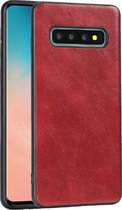 Voor Samsung Galaxy S10 Plus Crazy Horse Getextureerd Kalfsleer PU + PC + TPU Case (Rood)