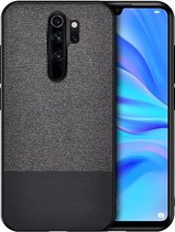 Voor Xiaomi Redmi 9 schokbestendige splitsing PU + doektextuur PC + TPU beschermhoes (zwart)