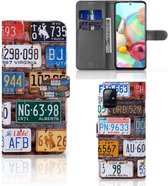 Wallet Book Case Geschikt voor Samsung Galaxy A71 GSM Hoesje Kentekenplaten