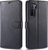 Voor Huawei Nova 7 SE AZNS Schapenvacht Textuur Horizontale Flip Leren Case met Houder & Kaartsleuven & Portemonnee (Zwart)