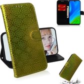 Voor Huawei P smart 2020 Effen Kleur Kleurrijke Magnetische Gesp Horizontale Flip PU Lederen Case met Houder & Kaartsleuven & Portemonnee & Lanyard (Goud)