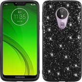 Plating Glittery Poeder Schokbestendig TPU-hoesje voor Motorola Moto G7 Play (zwart)