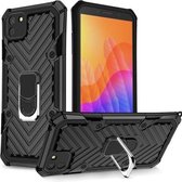 Voor Huawei Y5p Cool Armor PC + TPU schokbestendig hoesje met 360 graden rotatie ringhouder (zwart)