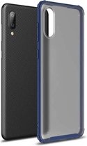 Voor Samsung Galaxy A02 Vierhoekige schokbestendige TPU + pc-beschermhoes (blauw)