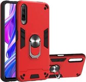 Voor Huawei Y9s / Honor 9 2 in 1 Armor Series PC + TPU beschermhoes met ringhouder (rood)