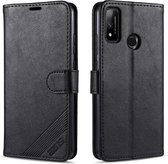 Voor Huawei P Smart 2020 AZNS Schapenvacht Textuur Horizontale Flip Leren Case met Houder & Kaartsleuven & Portemonnee (Zwart)