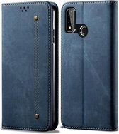 Voor Huawei P Smart (2020) Denim Textuur Casual Stijl Horizontale Flip Leren Case met Houder & Kaartsleuven & Portemonnee (Blauw)