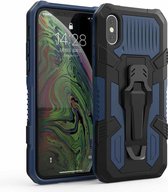 Voor iPhone XR Machine Armor Warrior schokbestendig PC + TPU beschermhoes (koningsblauw)