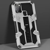 Voor Samsung Galaxy S21 5G Vanguard Warrior All-inclusive Dubbelkleurige schokbestendige TPU + pc-beschermhoes met houder (zilverwit)