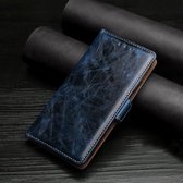 Voor OnePlus Nord N100 Kneedpatroon Textuur Zijgesp Horizontale Flip lederen hoes met houder & kaartsleuven (blauw)