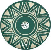 Bord MARTIJN - Groen / Wit - Melamine - Ø 18 cm - Rond - Set van 4