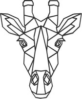 Hout-Kado - Giraf - Small - Zwart - Geometrische dieren en vormen - Hout - Lasergesneden- Wanddecoratie