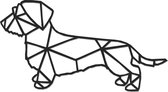 Hout-Kado - Tekkel #2 - Small - Zwart - Geometrische dieren en vormen - Hout - Lasergesneden- Wanddecoratie