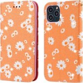 Voor iPhone 11 Pro Glinsterende Daisy magnetische horizontale flip lederen tas met houder & kaartsleuven en fotolijst (oranje)