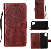 Voor iPhone 12 Pro Max Dream Catcher Printing Horizontale lederen flip case met houder & kaartsleuven & portemonnee & lanyard (bruin)