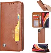 Voor iPhone 12/12 Pro Kneed Huidtextuur Horizontale Flip Leren Case met Fotolijst & Houder & Kaartsleuven & Portemonnee (Bruin)