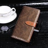 Voor vivo X60 Pro + idewei Crocodile Texture Horizontale flip lederen tas met houder & kaartsleuven en portemonnee (koffie)