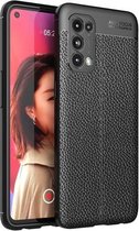 Voor OPPO Reno5 5G Litchi Texture TPU schokbestendig hoesje (zwart)