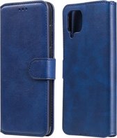 Voor Samsung Galaxy A12 5G klassieke kalfsstructuur PU + TPU horizontale flip lederen tas, met houder & kaartsleuven en portemonnee (blauw)