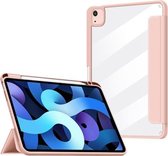 Siliconen magnetische splitsing horizontale flip lederen tas met houder & pennensleuf & slaap- / wekfunctie voor iPad Air (2020) 10,9 inch (roze)
