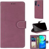 Voor Motorola Moto G8 Power Retro Frosted Horizontale Flip PU lederen tas met houder & kaartsleuven & portemonnee & fotolijst (Rose Red)