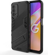 Voor OPPO A93 5G Punk Armor 2 in 1 PC + TPU schokbestendig hoesje met onzichtbare houder (zwart)