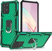 Voor Samsung Galaxy A91 Cool Armor PC + TPU schokbestendig hoesje met 360 graden rotatie ringhouder (donkergroen)