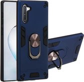 Voor Samsung Galaxy Note 10 / Note 10 5G 2 in 1 Armor Series PC + TPU beschermhoes met ringhouder (saffierblauw)