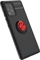 Voor Galaxy A91 metalen ringhouder 360 graden roterende TPU-hoes (zwart + rood)