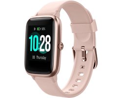 Smartwatch Rankos ID205L - Sporthorloge - Smartwatches Dames & Heren - Roze - Stappenteller - Harstlagmeter - Slaapmonitor - met App - Fitnesshorloge -Touch screen sporthorloge - Multi sport mode - voor Android & iOS