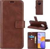 Voor Huawei Y9A / Enjoy 20 Plus Retro Kalfspatroon Gesp Horizontale Flip Leren Case met Houder & Kaartsleuven & Portemonnee (Donkerbruin)