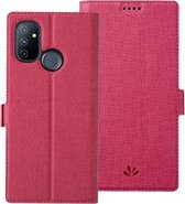 Voor OnePlus Nord N100 ViLi K-serie schokbestendig TPU + PU lederen magnetische gesp horizontale flip case met kaartsleuven & portemonnee & houder (rose rood)