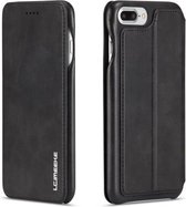 Voor iPhone 6 Plus Hon Ancient Series lederen tas met kaartsleuven en houder en portemonnee (zwart)