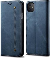 Voor iPhone 11 Denim Texture Casual Style Horizontale Flip Leather Case met houder & kaartsleuven & portemonnee (blauw)