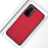 Voor Xiaomi Redmi K40 / K40 Pro / K40 Pro + schokbestendige stoffen textuur PC + TPU beschermhoes (rood)