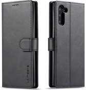Voor Galaxy Note 10 LC.IMEEKE Horizontale lederen flip-hoes met kalfsleer, met houder en kaartsleuven en portemonnee (zwart)