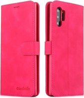 Voor Galaxy Note 10+ Diaobaolee Pure Fresh Texture Horizontale Flip Leather Case, met houder & kaartsleuf & portemonnee & fotolijst (rood)