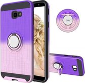 Voor Galaxy J4 + 2 in 1 pc + TPU beschermhoes met 360 graden roterende ringhouder (roségoud)