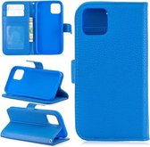 Voor iPhone 11 Pro Lychee Texture Horizontale Flip lederen tas met houder & kaartsleuven & portemonnee & fotolijst (blauw)