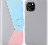 Voor iPhone 11 Pro Tricolor Stitching Horizontale Flip TPU + PU lederen hoes met houder & kaartsleuven en portemonnee (grijs)