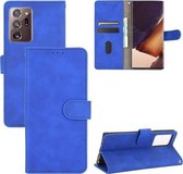 Voor Samsung Galaxy Note20 Ultra Effen Kleur Huidgevoel Magnetische Gesp Horizontale Flip Kalf Textuur PU Lederen Case met Houder & Kaartsleuven & Portemonnee (Blauw)